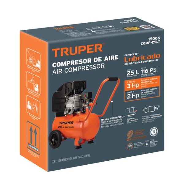Compresor truper 2 hp (25lt) - Imagen 2
